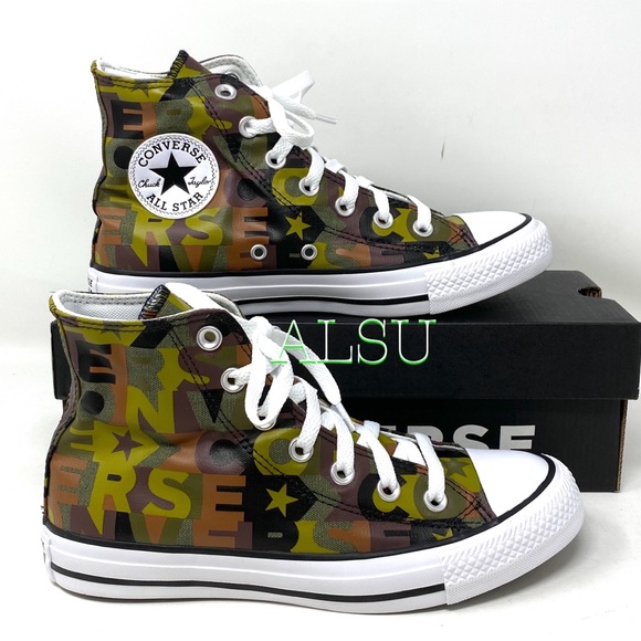 Converse Ctas High Top Dark Moss Camo Women’s - Picture 3 of 10